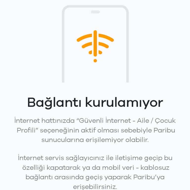 Paribu Güvenli İnternet Sorunu İle Giriş Yapamıyorum