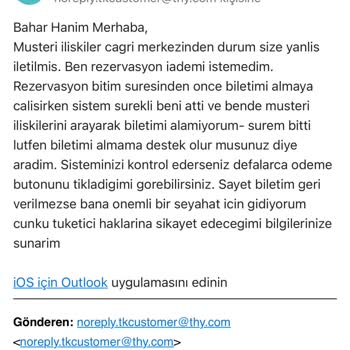 THY Larından Booking Rezervasyonlu Alınan Bilet Mağduriyeti