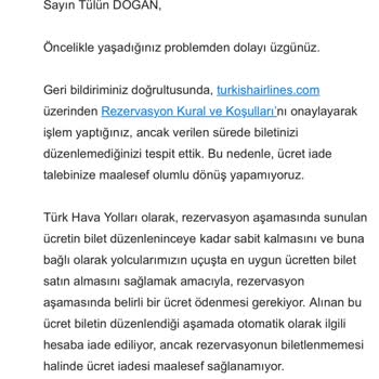 THY Larından Booking Rezervasyonlu Alınan Bilet Mağduriyeti