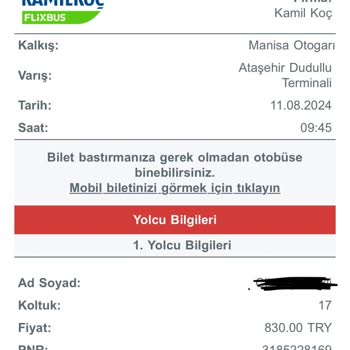 Obilet Sitesi Yanıltıcı Bilgi