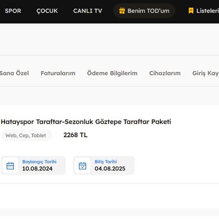 Tod TV Taraftar Üyeliğim Var Ama Maç İzleyemiyorum