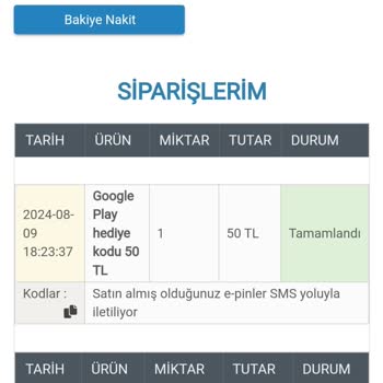 Epin.com.tr Sitesinden Satın Aldığım Kod Tahsil Edilmedi