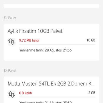 Vodafone Ek Paket Kullanımında Yanıltıcı Bilgilendirme Ve Kota Aşımı Sorunu