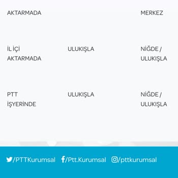 PTT Kargo Niğde Ulukışla Dağıtım
