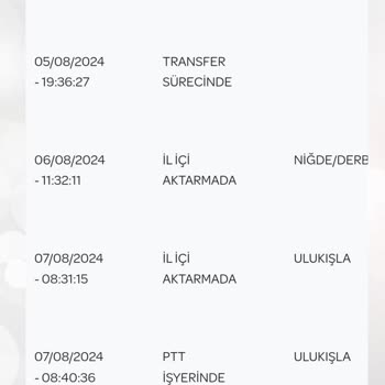 PTT Kargo Niğde Ulukışla Dağıtım