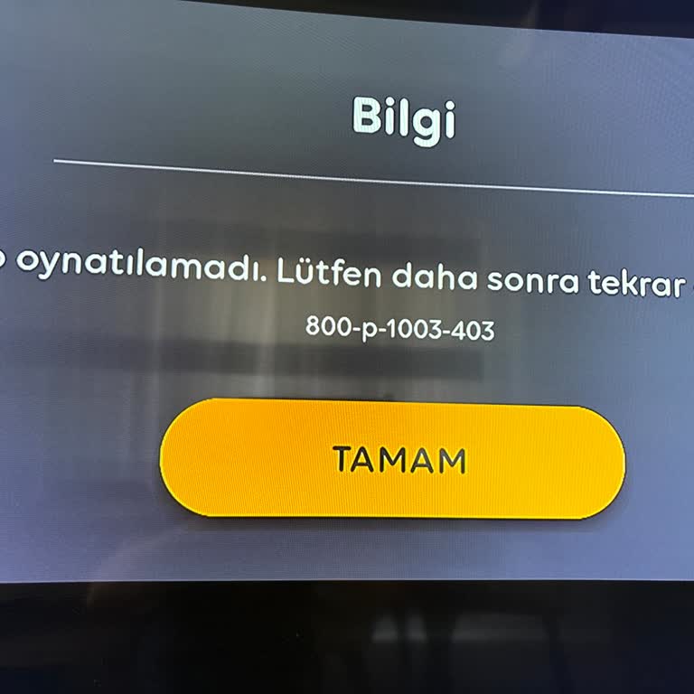 TV Plus Tan Canlı Destek Alamıyorum Ve 800-o-1003-403 Hatası Nedir?