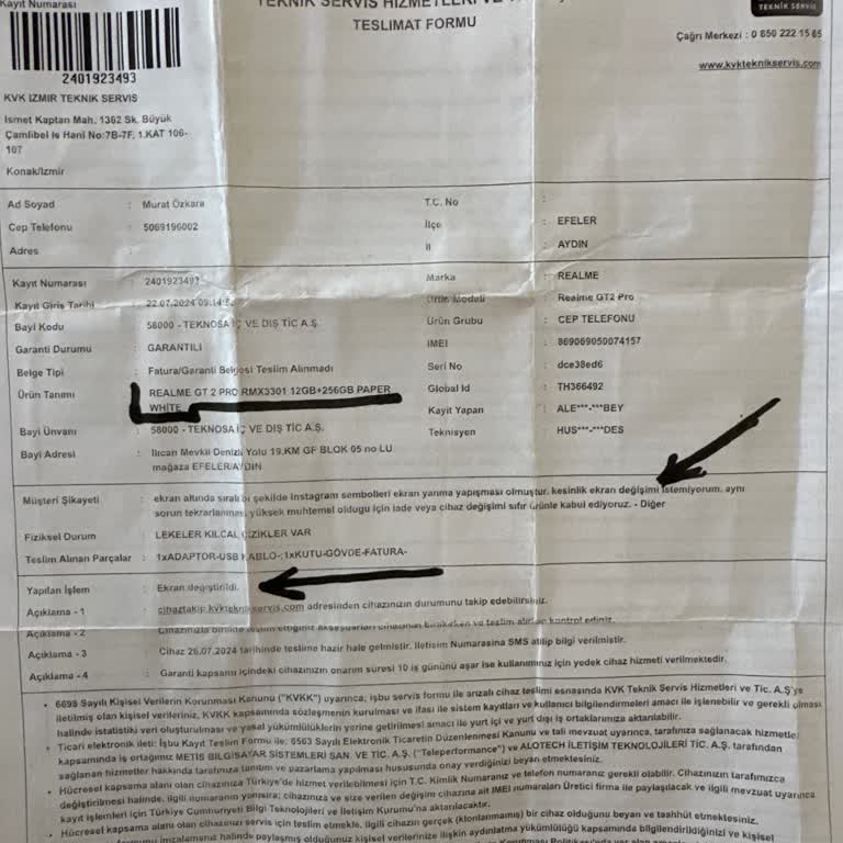 Realme GT2 Pro Ekran Yandı