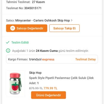 Skip Hop Çelik Suluk Paslandı