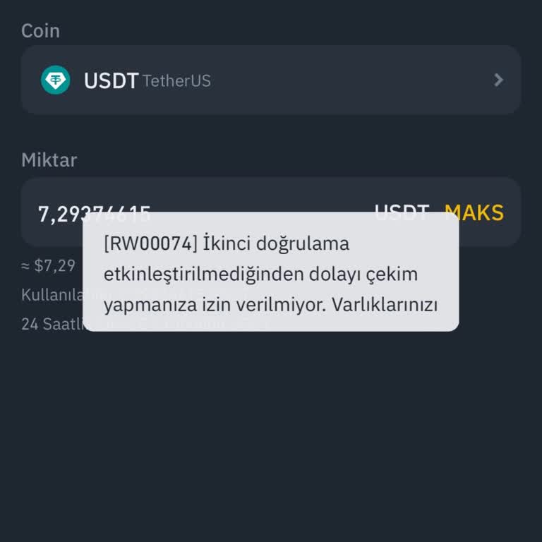 Binance TR'de Para Çekme Sorunu: İkinci Doğrulama Engeli