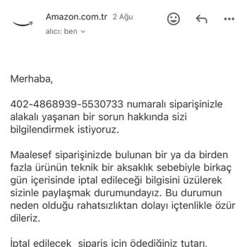 Amazon'dan Aldığım Ürünler Defalarca Gecikti, İptal Edildi Ve Müşteri