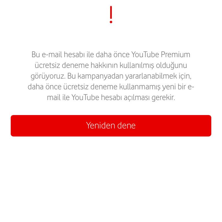 Vodafone Red İle Ücretsiz YouTube Premium Sorunu