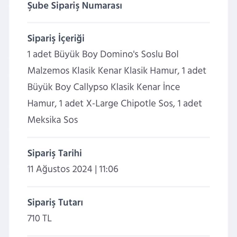 Domino's Pizzanın Sorumluluk Almaması