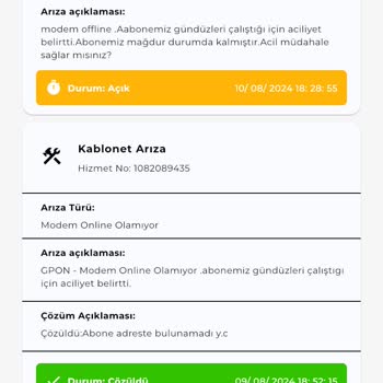 Kablo Net Sürekli Tekrarlanan Arıza Kaydı Ve Mağduriyet