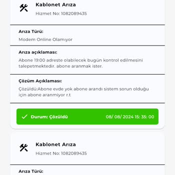 Kablo Net Sürekli Tekrarlanan Arıza Kaydı Ve Mağduriyet