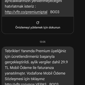 Vodafone Hatalı Premium Ücreti: Para İadesi Talebi
