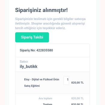 Shopier 422835580 Sipariş Numaralı Dijital Ürünü İptali