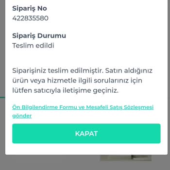 Shopier 422835580 Sipariş Numaralı Dijital Ürünü İptali