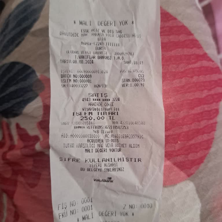 Klinik Esse Ağız Ve Diş Sağlığı Polikliniği Dis Klinigi Reçete Ücreti