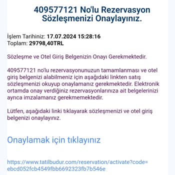 Tatilbudur Otel Rezervasyonumuz İptal Edildi