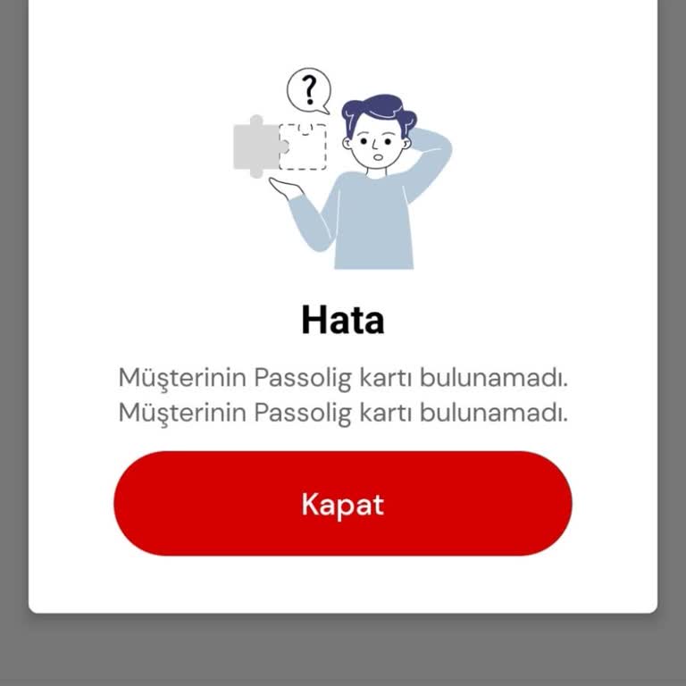Passolig Uygulamasının Verdiği Hata
