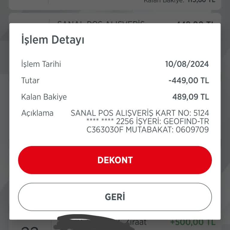 Geofind Tarafından Hesabımdan İzinsiz Para Çekimi Oluyor