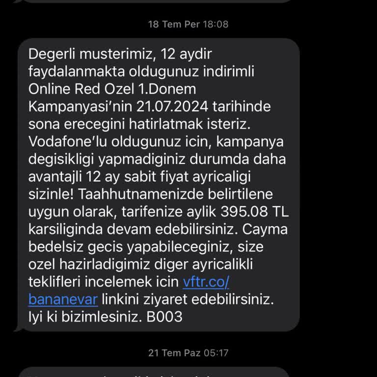 Vodafone'dan Eksik İnternet Paketi Ve Ulaşılamayan Müşteri Hizmetleri