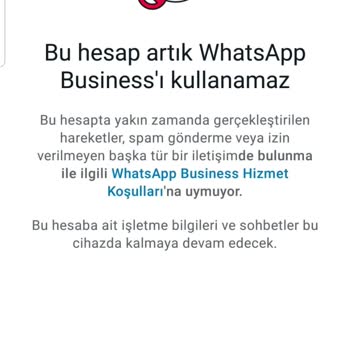 WhatsApp Business WhatsApp Yasaklanan Hesap