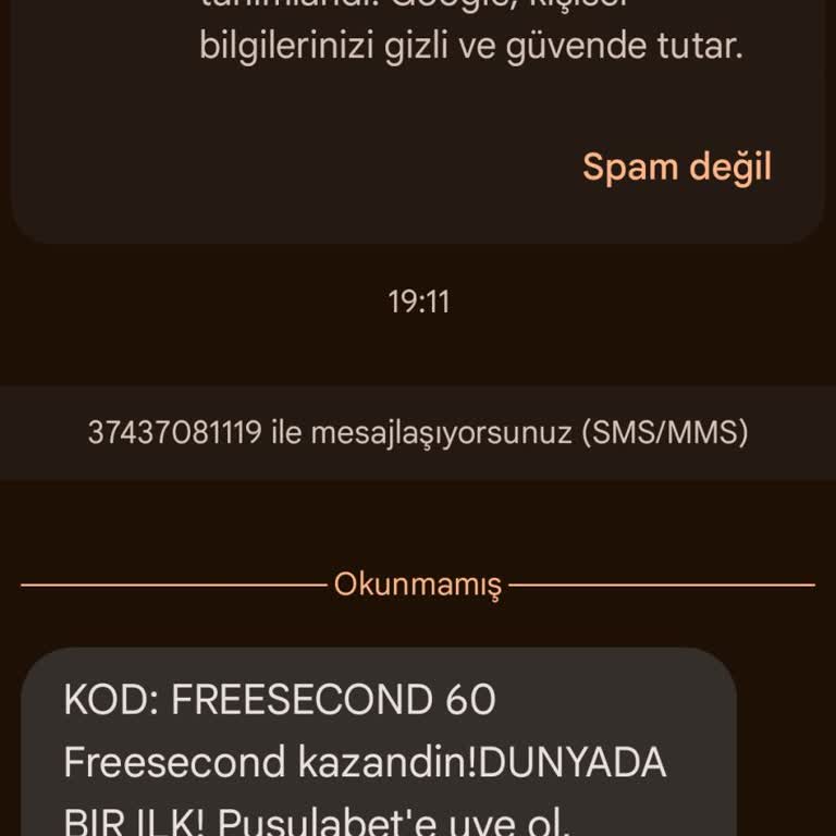 11899 Sürekli Gelen Mesaj Lar İstenmeyen