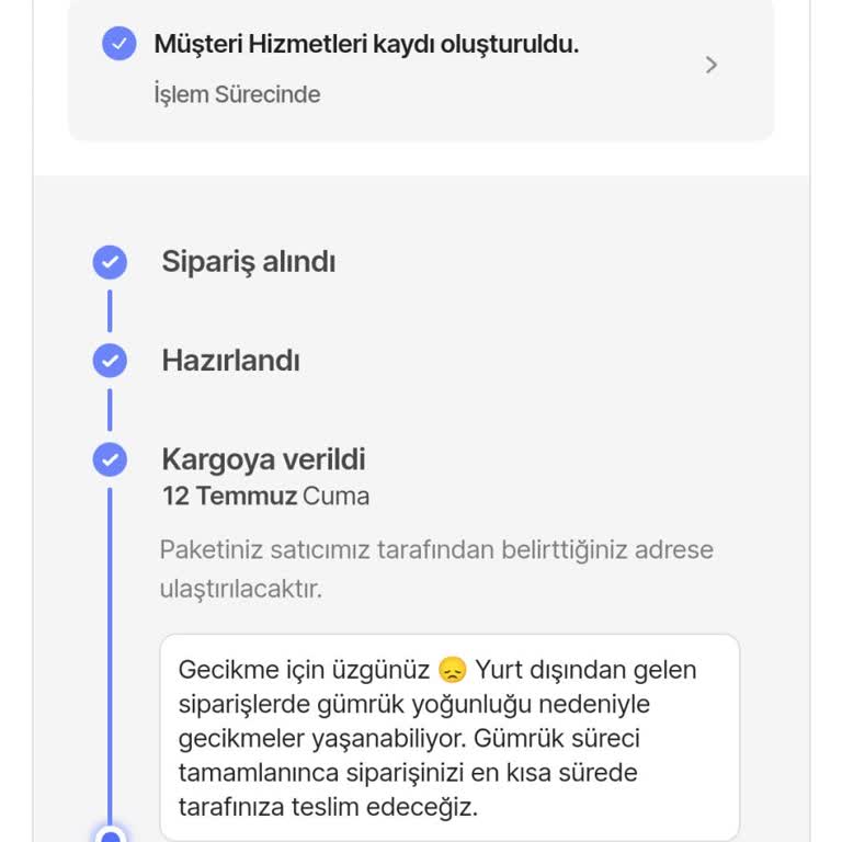 Hepsiburada Sipariş Ürün Teslimat