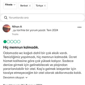 Setur Turizm Tripadvisor Yorumlarıyla Yanıltan Otel