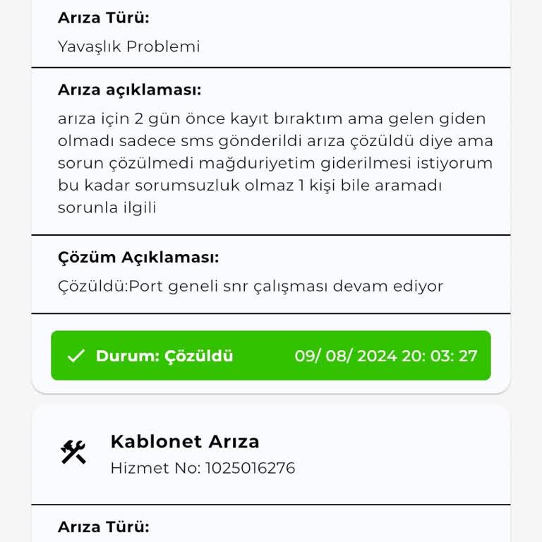 Kablo TV İnternet Hızı Ve Müşteri Hizmetleri Sorunu