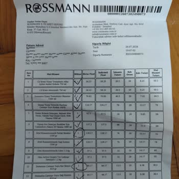 Rossmann Eksik Ürün Geldi