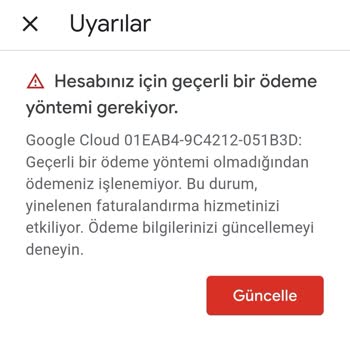 Google Cloud İptal Edin