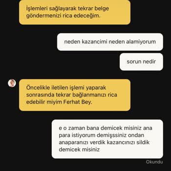 Norabahis'te Kazancım Silindi Ve Destek Bilgi Vermiyor