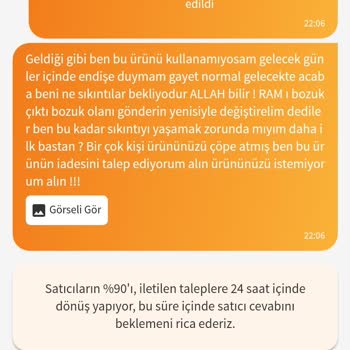 Trendyol City Bilişim Den Alınan Ürünün İlk Günden Kusurlu Çıkması