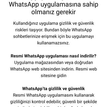 WhatsApp Giriş Hatası