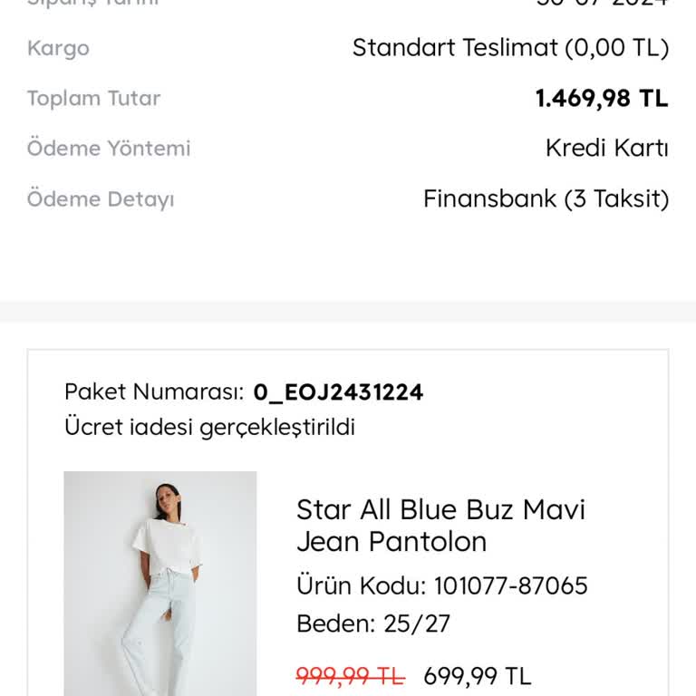 Mavi Jeans Olmayan Stok Satışı