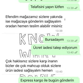 Butik Merve Aksoy Hatalı Ürün Gönderimi