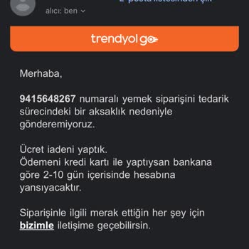 Pizza Hut Trendyol GO Sipariş İptali