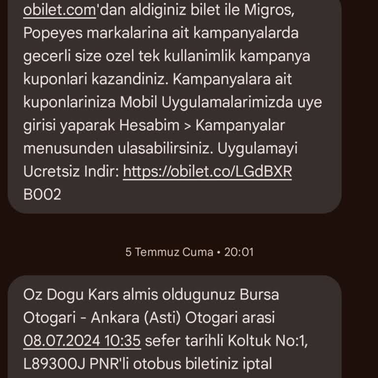 Obilet İptal Edilen Seferin İadesi Halen Yapılmadı!