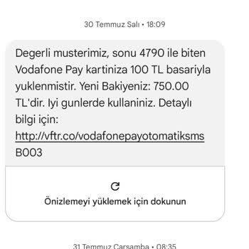 Vodafone Pay 75 TL Hediye Verilmedi