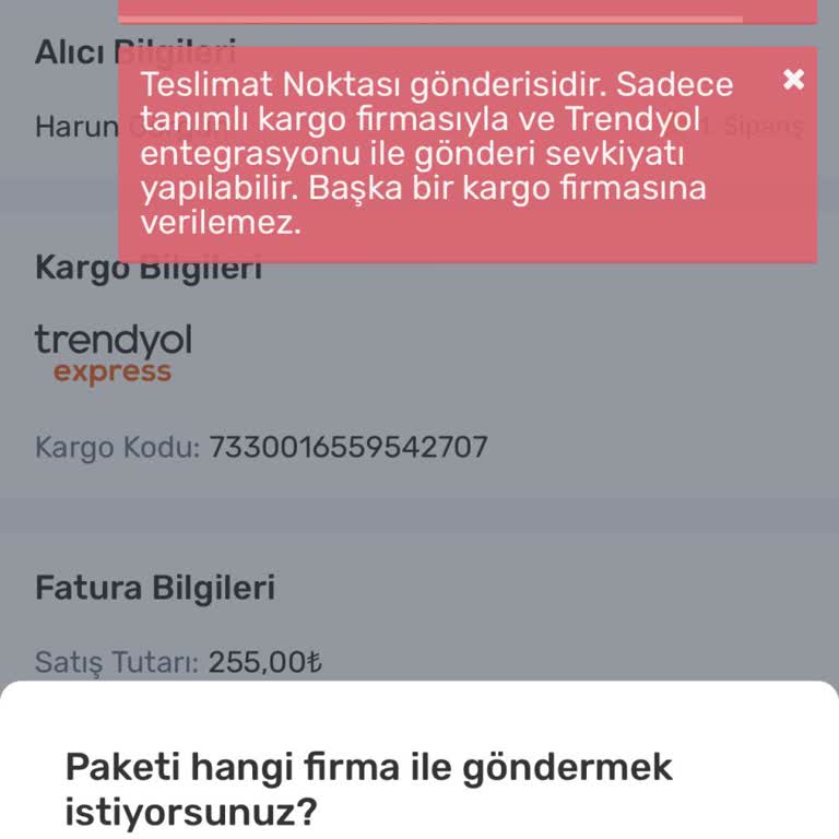 Trendyol Express Tex Firmadan Kargoları Almıyor