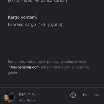 Bahs (Bahsbar) Verdiğim Siparişin Kargo Numarası Yok Muhatap Yok