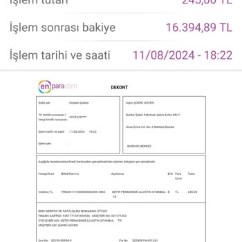 Getir Hatalı Kesilen Ücret İadesi
