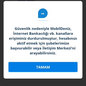 Denizbank Güvenlik Sebebiyle Erişim Hatası