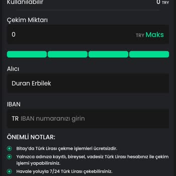 Bitay'dan Para Çekme Sorunu