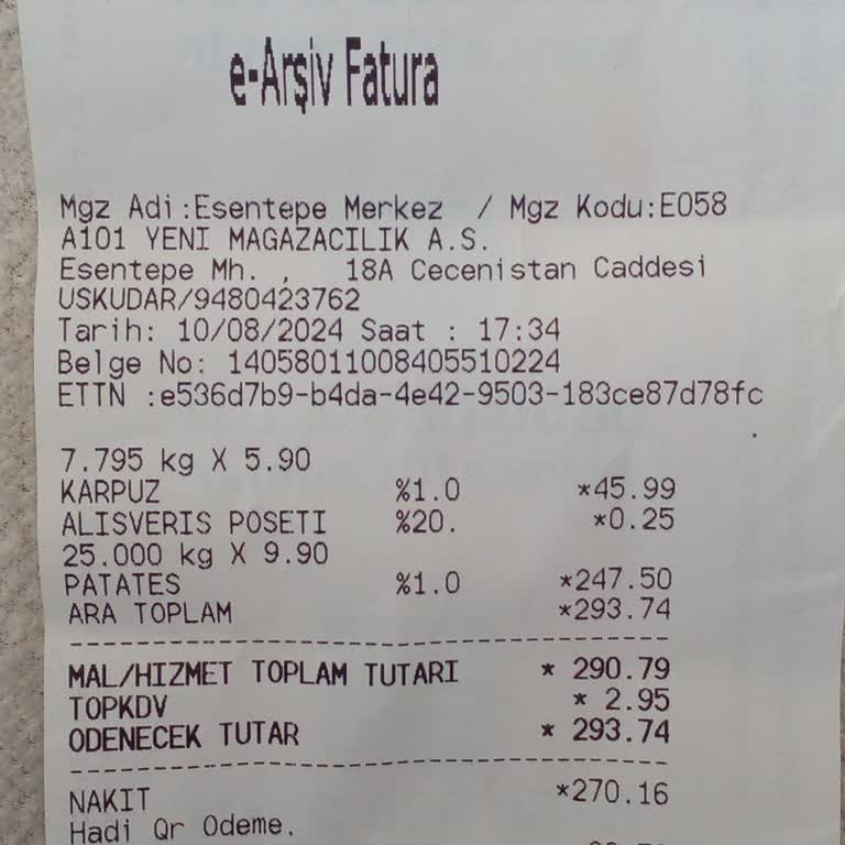 A101 Meyve Sebze Bakiye Yüklenmiyor