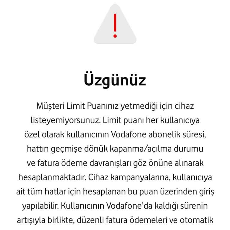 Vodafone'dan Cihaz Alımında Yaşanan Sorun ve Mağduriyet