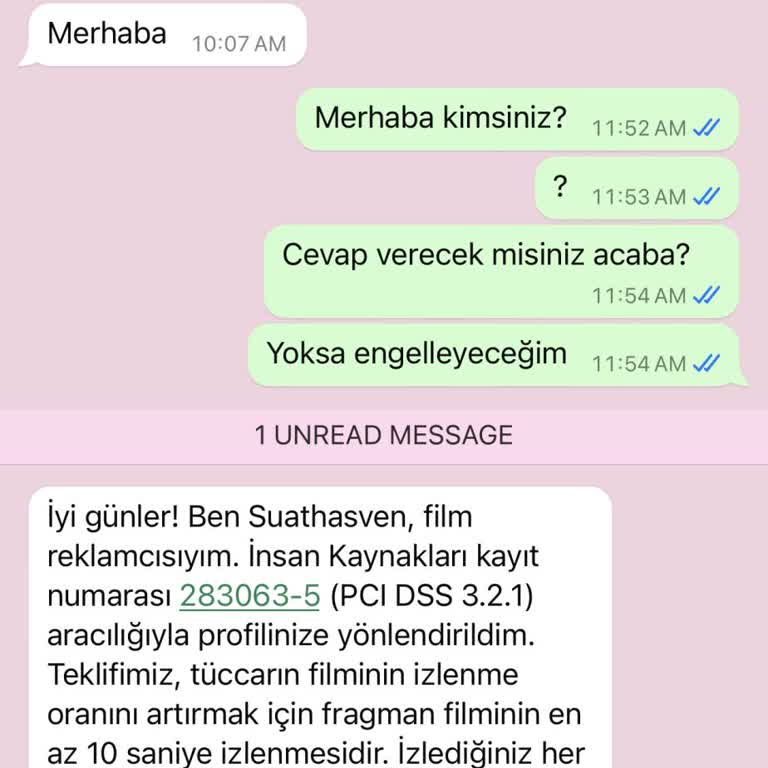 WhatsApp Hindistan'dan Bilinmeyen Numaralı Mesaj Ve Reklam Teklifi...