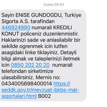 Türkiye Sigorta Talep Edilmeden Poliçe Düzenlemiştir.